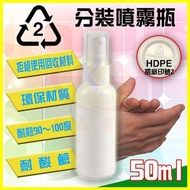 【現貨】2號HDPE材質50ML噴霧瓶 不透光白色噴壓瓶 隨身分裝罐 可裝次氯酸水抗菌液75%酒精漂白水消毒乾洗手清潔劑