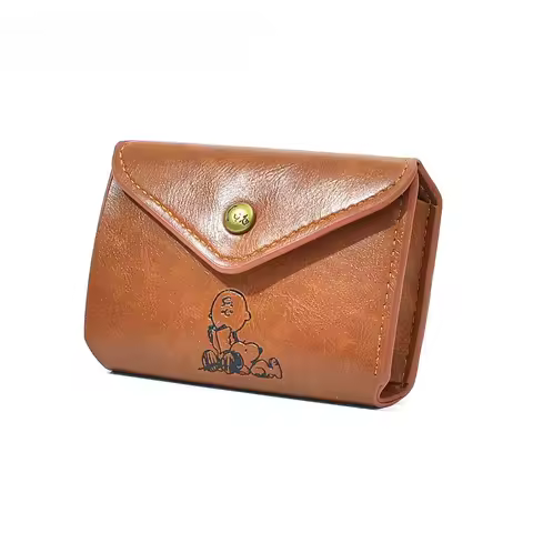 Snoopy Magazine Appendix Wallet Unisexes Triple Fold Pu Leather Short Wallet Kids Creative Animation