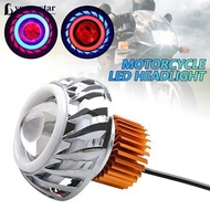 YTAR  Motorcycle Double Angel Eyes Headlights Strobe Flash Light High/Low Beam Moto Spotlights Motor