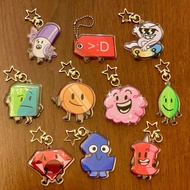 BFDI Keychains - 2.5" Acrylic - Marker, Pricetag, Nine, Book, Coiny, Puffyball, (Evil) Leafy, Ruby, 