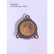 PS3RND50Whitebrass round amulet casing inner diameter 18mm 3-Ring Frame Whitebras
