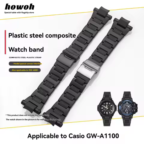 Plastic Steel Composite Strap For Casio Watch GW1100 GW-A1100/GW4000/GA-1000 Series Replacement Ligh