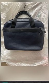 Valentine’s Day Gift 情人節禮物 🎁 Michael Kors MK Navy colour leather brief case 深灰色 真皮公事包，手挽袋， 100%new, 