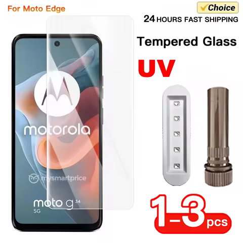1-3PCS UV Tempered Glass For Motorola Edge 60 50 40 30 Fusion Ultra Pro Plus 3D Full Cover 9H Film F