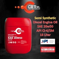 CBT OIL - SAE20w50 API CI-4/SM 18L Semi Synthetic Diesel Engine Oil SAE-20w50 Super Heavy Duty Minyak Enjin - 18Liter
