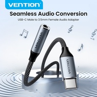 Vention Type-C3.5mm DAC Vention Kabel Audio Type-C ke 3.5mm DAC untuk Telefon