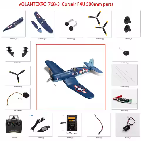 Volantexrc 768-3 Corsair F4U 500mm RC Plane spare parts: Propeller Servo horns Gear box Motor Receiv