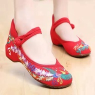 Hanfu Women's Shoes Old Beijing Women's Cloth Shoes Ethnic Style Embroidered Shoes Wedge Shoes Red Wedding Shoes Square Dance Shoes Hanfu Shoes