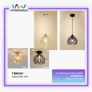K2 CEILING PENDANT LIGHT URBAN UR073 BLACK GOLD HANGING PENDANT LIGHT