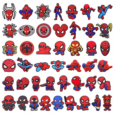 13-45PCS Hot Toys Disney Spider-Man Shoe Charms Pins Bubble Slides Clog Sandals Shoes Accessorie Dec