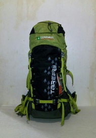 tas gunung carrier consina tarrebi 60ltr hitam kmbinasi hijau stabillo