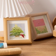MESHOPMY DIY Photo Frame, Square Ornaments Wooden Photo Frame, Creative Painting Mounting Mini Woode