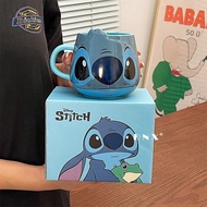 Stitch แก้วเซรามิคถ้วย Stitch ถ้วยน้ําสํานักงานคนรัก Stitch ถ้วยครัวเรือนถ้วยกาแฟนมของขวัญวันเกิด