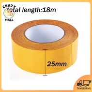 Lakban Dua Sisi Fiber PET Double Tape Kain Tanpa Bekas 20meter Untuk Karpet Furniture 10/25mm