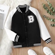 Unisex Kids Varsity Baseball Jacket (1 year - 18 years) REGLAN B (SABLON) (CAN CUSTOM INITIALS) SMIL