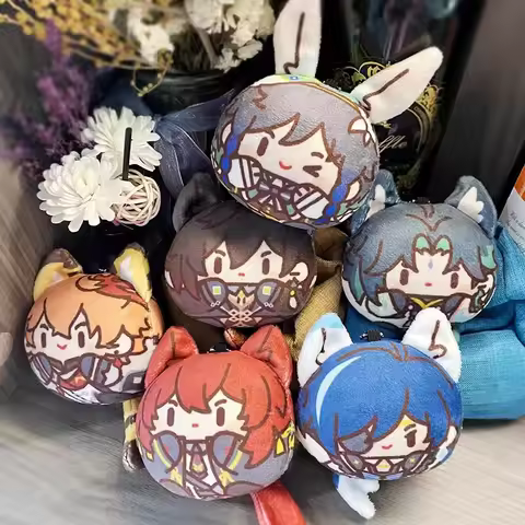 Genshin Impact Tighnari Cyno Xiao Venti Kaveh Kazuha Kaeya Plush Pendant Keychains Anime Plushie Toy
