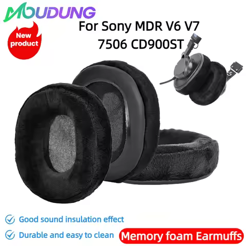 MOUDUNG Soft Memory sponge velvet Ear Pads Compatible For Sony MDR V6 V7 7506 CD900ST Headset Earmuf