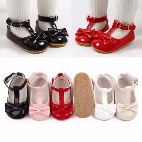 Baby Girl Shoes Fashion Bow Flats Non-slip Infant Princess Formal Dress Sandals First Walkers