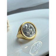 ring Hercules Ancient Coin Couple Ring Greek Unique Creative Human Head Men Women Retro Couple Ring 