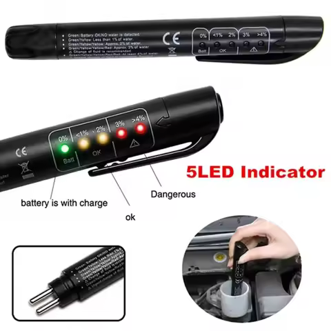 Auto Car Brake Fluid Liquid Tester Pen With 5 LED Car Auto Vehicle Tools Diagnostic Tools Mini Brake