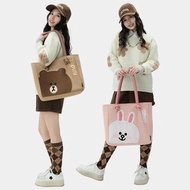 line friends 單肩袋 手提袋 cony sally 手挽袋 環保袋 雜物袋 收納袋 旅行袋 裝飾 雜物袋 家居 日用品 禮物 鴨仔 雞仔 brown 熊大 兔兔 choco 送禮 實用 公