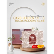 Card Holder 2 Slot C1-U Custom Logo Nama Inclued Aestehtic Skia Klakir untuk Souvenir Wedding Semina