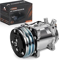 Universal A/C Compressor Compatible with Sanden 508 Style SD 508, with 2PK V Belt (Pre-Filled with O