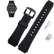 EF552 Black Silicone Rubber Sports Watch Strap For Casio Edifice EF-552 Watchbands EF-552D Men Brace