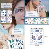 Spot Stock ·Butterfly FG-001-059 Glitter Tattoo Stickers 105*120mm Arm Clavicle Chest Cover scars Pa