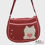 ABS貝斯貓 Love Cat 拼布多隔層小肩背包 側背包 (活力紅) 88-125