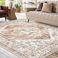 Lahome Washable Area Rugs 8x10 - Boho Ultra-Thin Non-Slip Living Room Rug Bedroom Rug 8x10 Under Bed