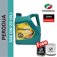 PERODUA FULLY SYNTHETIC 0W20 (4L) ENGINE OIL 0W20 FREE OIL FILTER(72003401)