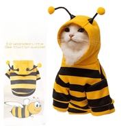 Funny cat clothes, bee beagle dog small cute new pet hoodie