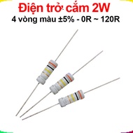 (50 pieces) Plug-in resistor 2W 4 color rings ±5% - value 0R to 120R