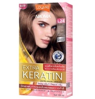 Lolane Aroma Extra Keratin(125ml.)[โฉมใหม่] โลแลน อโรมา คัลเลอร์ ครีม L24 สีบลอนด์เข้มประกายทองเหลือ