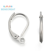 BENECREAT 10pcs Tarnish Resistant Stainless Steel color Tone 304 Stainless Steel Leverback Earring F