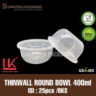 Thinwall 400ml Round Bowl LK 25pcs Milo Ice Cream Bowls Medan Wholesale