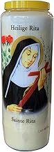 Santa Rita Prayer Candle in Glass Novena Candles 18 x 7 cm 100% Vegetable Burning Time 9 Days - 216