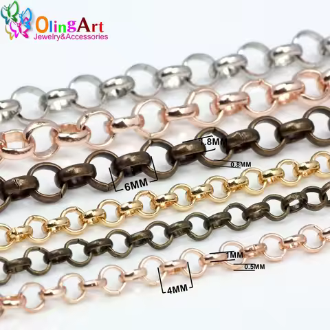 OlingArt 4MM/6MM 2M/LOT "O" Making Jewelry Word "O" Link Five Colors Chain DIY Necklaces/Bracelet/Ta