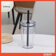 [EY] Iced Coffee Cup with Lid Bear Cup with Straw 450ml Reusable Plastic Water Cup with Lid Straw Bp