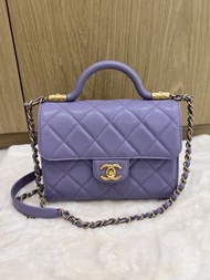 Chanel  24A Flap bag with handle 薰衣草紫
