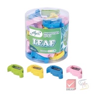Elfen Pencil Sharpener EF-S3 Leaves Mixed Colors (1 Jar)
