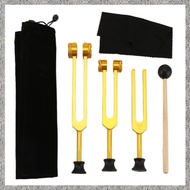 3Pack Tuning Fork Set (128Hz, 256Hz, 512Hz) Tuning Fork Kit for Healing, Chakra, Sound Therapy, Slid
