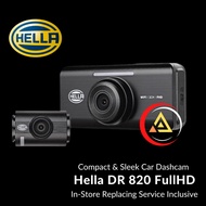 HELLA DR 820 Full HD 2-Channel Car Dash Camera Video Recorder | Compact &amp; Sleek | 32GB Memory Card |  Made in Korea