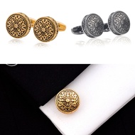 Carved Antique Silver Greek Royal Pattern Cufflinks High-End Suit Custom Shirt French Cuff Cufflink