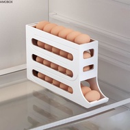ATUBAN  Eggs Holder For Fridge,4 Tiers Auto Rolling Fridge Egg Organizer,Space-Saving Egg Dispenser 