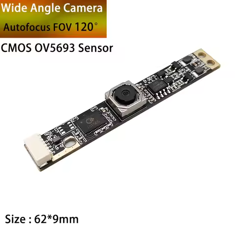 5MP Wide Angle Camera Module 2K CMOS OV5693 Autofocus 120 Degree UVC OTG USB Plug and Play Webcam Fo