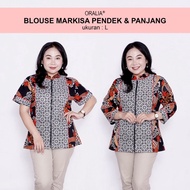 Blouse Batik Big Size LD 140 Wanita Atasan Batik Jumbo