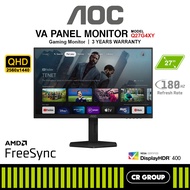 AOC Q27G4XY 27-inch QHD 180Hz Fast VA 2K Google Smart Gaming Monitor (3Yrs Warranty)