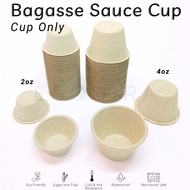 Available CUP ONLY Bagasse Sauce Cup 10 pcs 2oz & 4oz